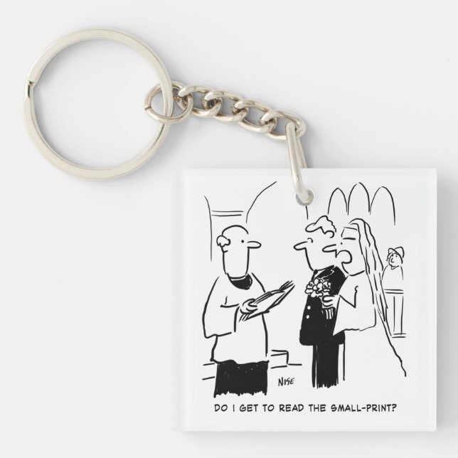 Porte-clefs Mariée veut vérifier le petit dessin imprimé (Devant)
