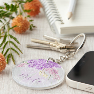 Porte-clefs Mariees de Puerto Madero mauve transparent arc et 