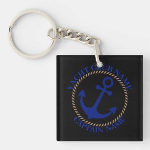 Porte-clefs Marine bleue Ancre nautique club nautique