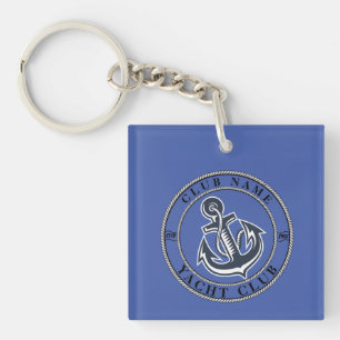 Porte-clefs Marine bleue Ancre nautique club nautique