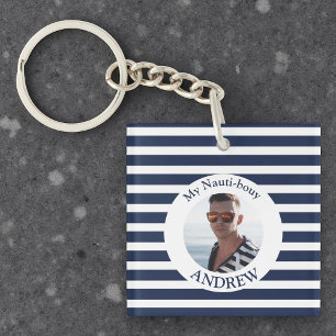 Porte-clefs Marine Blue Nautical Boyfriend photo Porte - clé