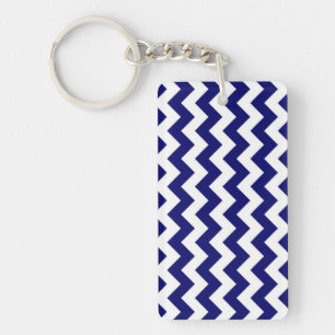 Porte-clefs Marine et White Zigzag