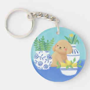 Porte-clefs Marionnette mignonne avec Plantes, citrons et fleu