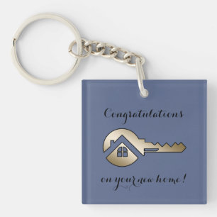 Porte-clefs Marketing immobilier de luxe en ardoise bleue et o
