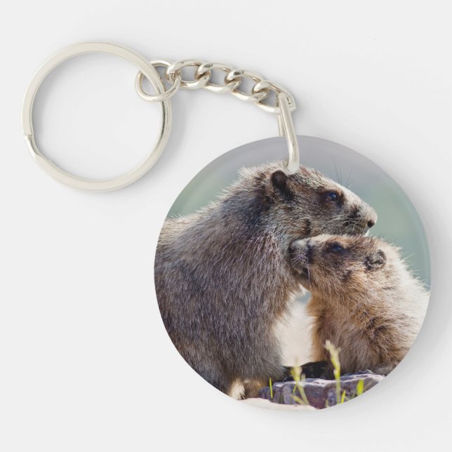 Porte-clefs Marmotte mère avec bébé (Devant)