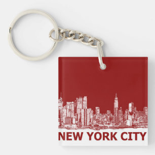 Porte-clefs Maroon rouge de New York