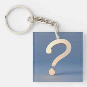 Porte-clefs Marque d'interrogation or unique avec un Arrière -
