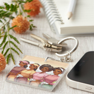 Porte-clefs Marqueuse de balle de golf des femmes noires