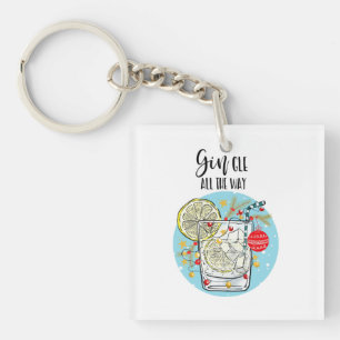 Porte-clefs marrant la carte Gin noël jingle tout le long