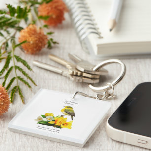 Porte-clefs Mars Mois de naissance Fleur vibrante Cadeau d'ann