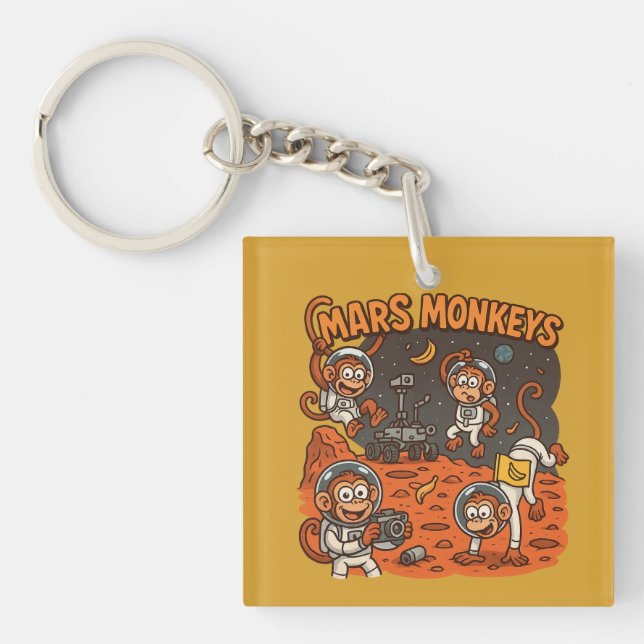 Porte-clefs Mars Monkeys drôle animal (Devant)