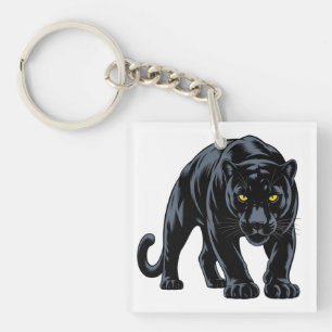 Porte-clefs Mascotte de la panthère noire qui rôde