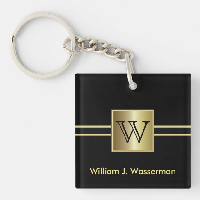 Porte-clefs Masculine Monogramme Executive (Devant)