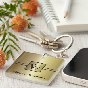 Porte-clefs Masculine Monogramme Executive