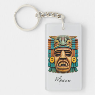 Porte-clefs Masque maya Voyage Mexique