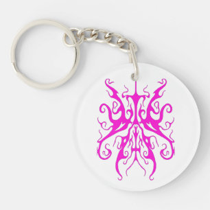 Porte-clefs Masque Tribal Rose Élégant Design Abstrait
