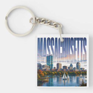 Porte-clefs Massachusetts Horizon Historique du Port de Boston