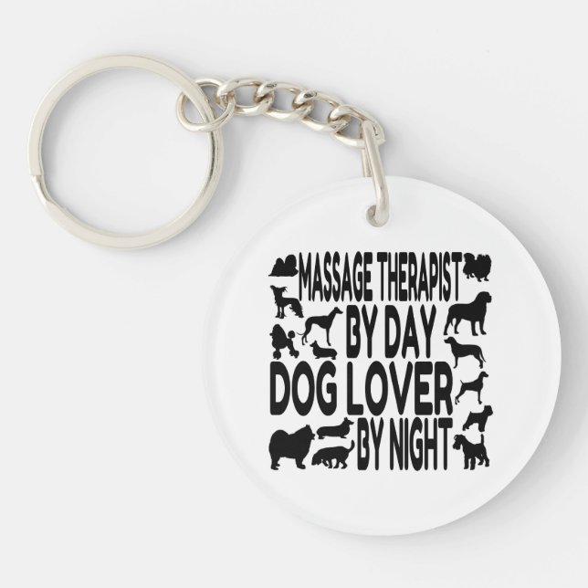 Porte-clefs Massage Amoureux des chiens (Devant)