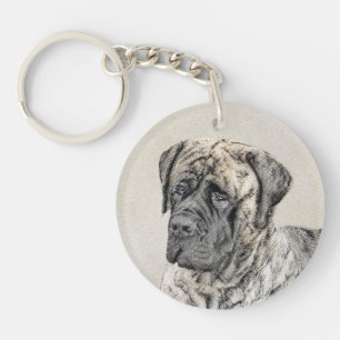 Porte-clefs Mastiff anglais (Brindle) Peinture - Chien Art