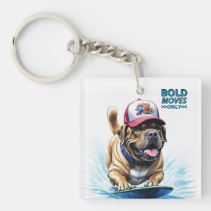 Porte-clefs Mastiff Dogue anglais planche de surf vacances