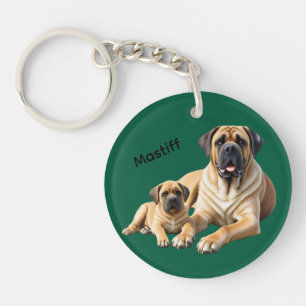 Porte-clefs Mastiff Dogue anglaise avec enfant en vacances