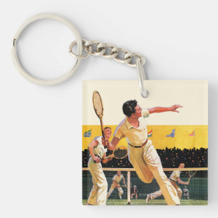 Porte-clefs Match de tennis de doubles