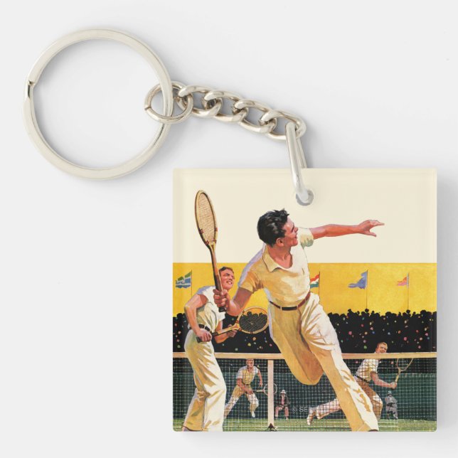 Porte-clefs Match de tennis de doubles (Devant)