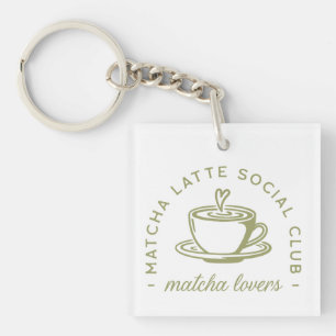 Porte-clefs Matcha latte amoureux club fille vert esthétique