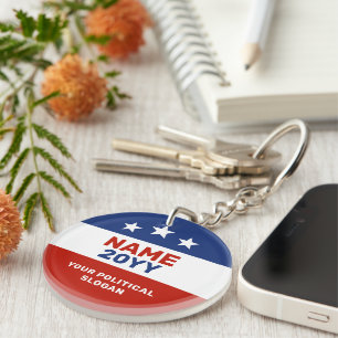 Porte-clefs Matériel de Campagne Politique Rouge Bleu Élection