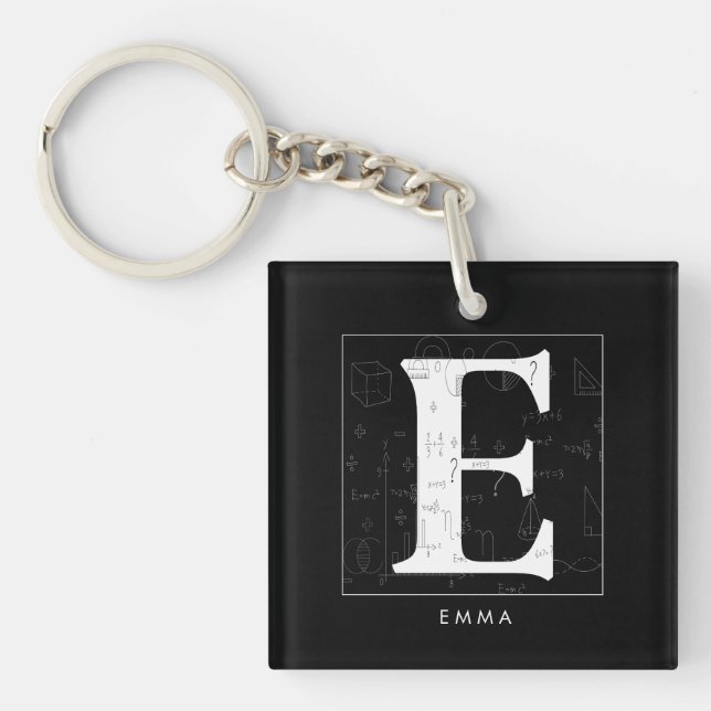 Porte-clefs Math Monogramme - Lettre E (Devant)