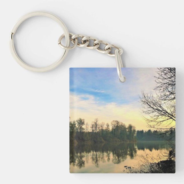 Porte-clefs Matin sur la rivière Willamette, OR (Devant)