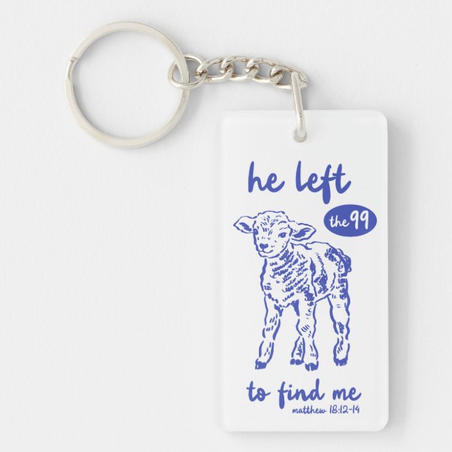 Porte-clefs Matthew 18:12–14 Lost Sheep Christian Scripture (Devant)