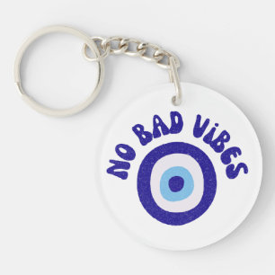 Porte-clefs Mauvais Œil Pas de Mauvaises Vibrations - Amulette