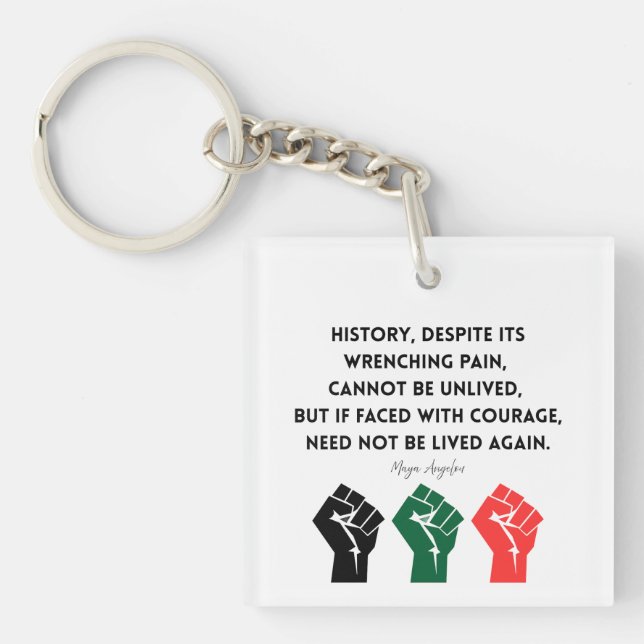 Porte-clefs Maya Angelou Cite Histoire Courage Soudan (Devant)