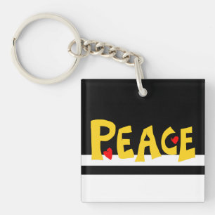 Porte-clefs MAZIPOODLES Paix Jaune