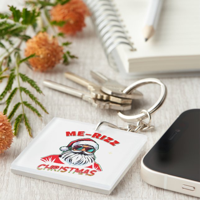 Porte-clefs Me-Rizz Noël gen Alpha mème drôle (Devant Droit)