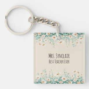 Porte-clefs Meadow de fleurs sauvages Meilleur professeur appr