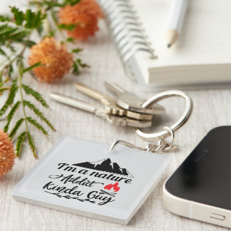 Porte-clefs Mec mignon addict de la nature art de mot camping 