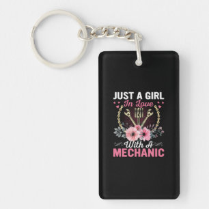 Porte-clefs Mécanique Juste Une Fille Amoureuse Avec Un Mécani