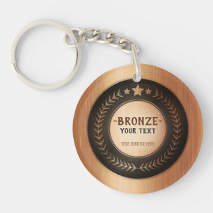 Porte-clefs MÉDAILLE Bronze Champion DIY IMPRESSION PERSONNALI