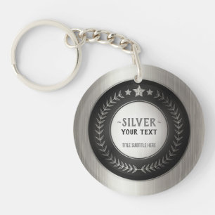 Porte-clefs MÉDAILLE DIY IMPRESSION PERSONNALISÉE Argent AJOUT