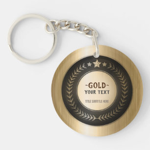 Porte-clefs MÉDAILLE DIY IMPRESSION PERSONNALISÉE Or #1 AJOUTE
