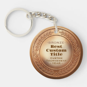 Porte-clefs Médaille personnalisée 3D réaliste en feuille de b