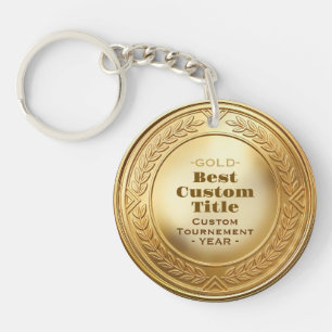 Porte-clefs Médaille personnalisée 3D réaliste en feuille d'or