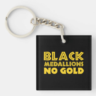PORTE-CLEFS MÉDAILLONS NOIRS SANS OR