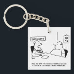 Porte-clefs Médecin et patient en surpoids Obesity Sumo Cartoo<br><div class="desc">Drôle Clavier pour un Docteur. Le docteur dit à un patient en surpoids qu'il serait en parfait état - s'il était un lutteur de sumo. Dessin du caricaturiste britannique Nigel Sutherland.</div>