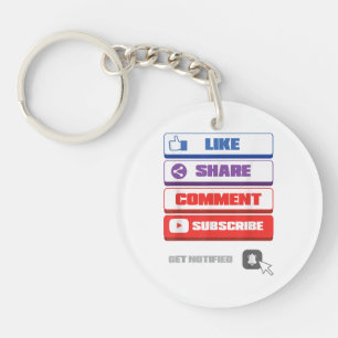 Porte-clefs Média Sociaux J'aime Partager Commenter S'abonner