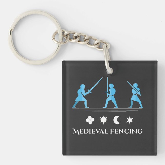 Porte-clefs Medieval Sword Guards – Minimal Three Stances (Devant)
