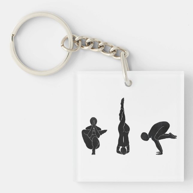 Porte-clefs Meditation, yoga, Attitude (Devant)