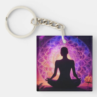 Porte-clefs Méditer Porte - clé de silhouette - Mandala spirit